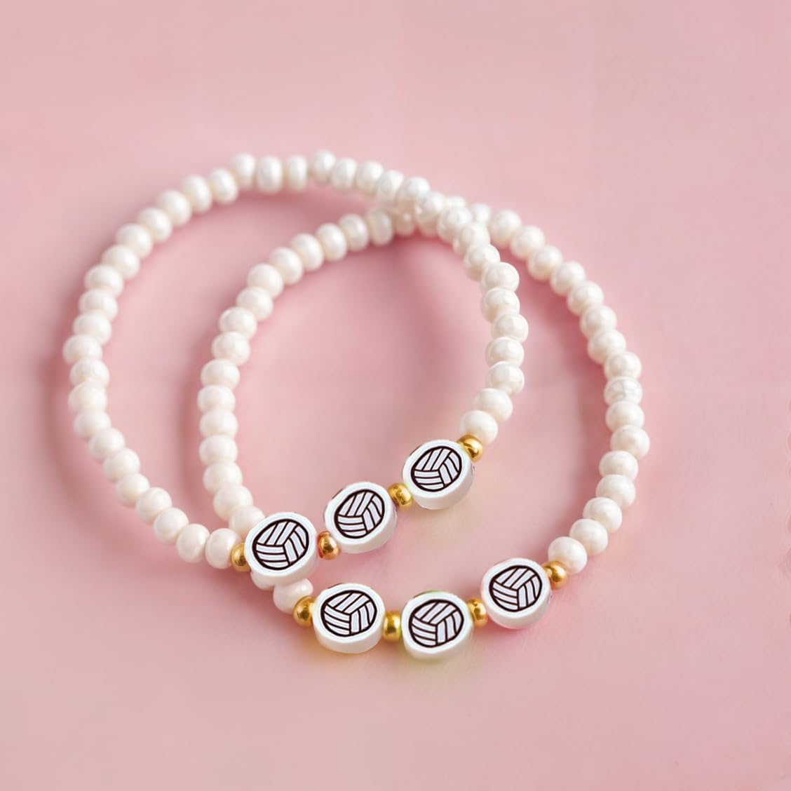 100 Pieces Volleyball Beads 9mm/0.35'' Sport Ball Soft Spacer Charms Handmade Polymer Clay for DIY Necklace, Bracelet, Jewelry, Earring, Hair Clip Crafts Making Supplies Decoration Accessories