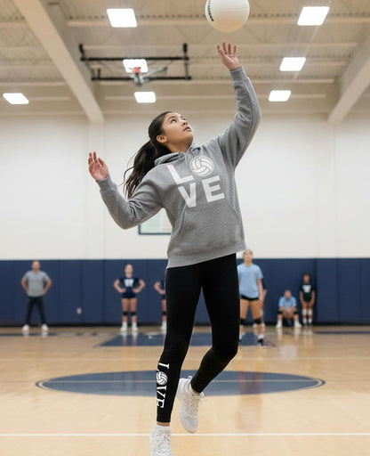 Tstars Volleyball Hoodie & Legging Set - Matching Outfit for Teen Girls & Women - Gifts for Players, Coaches & Fans