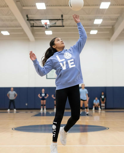 Tstars Volleyball Hoodie & Legging Set - Matching Outfit for Teen Girls & Women - Gifts for Players, Coaches & Fans