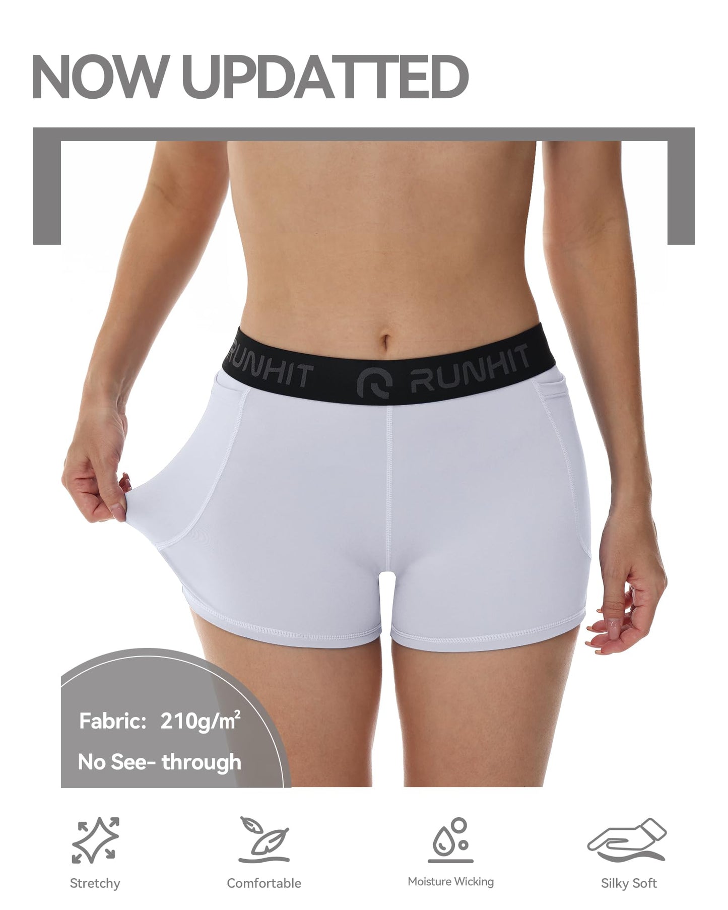 Runhit 3" Volleyball Shorts Womens 3 Pack Compression Shorts for Women Spandex Shorts Women Workout Athletic Yoga Gym