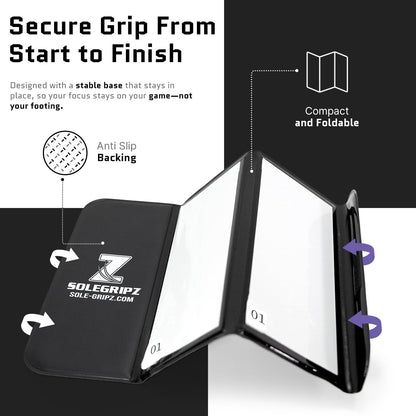 Portable Basketball & Volleyball Sticky Mat by Sola Athletics– Foldable, Reusable, Non-Slip Traction Board for Court Shoe Grip – Perfect for Hardwood Floors –60 Sticky Sheets