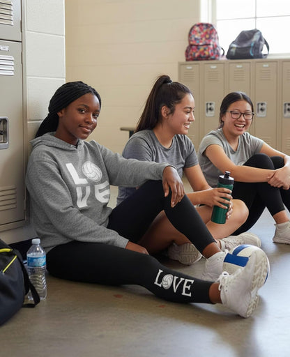 Tstars Volleyball Hoodie & Legging Set - Matching Outfit for Teen Girls & Women - Gifts for Players, Coaches & Fans