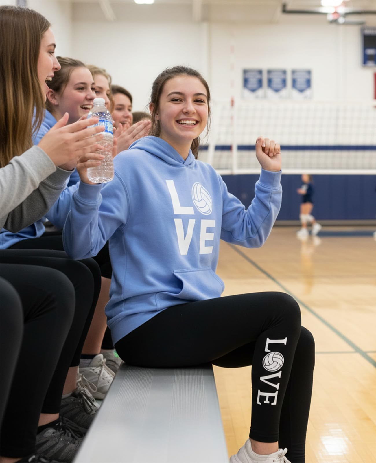 Tstars Volleyball Hoodie & Legging Set - Matching Outfit for Teen Girls & Women - Gifts for Players, Coaches & Fans