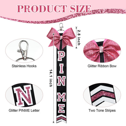 DEEKA Volleyball Pin Me Ribbon for Backpack Glitter Volleyball Keychain Bulk Volleyball Gifts