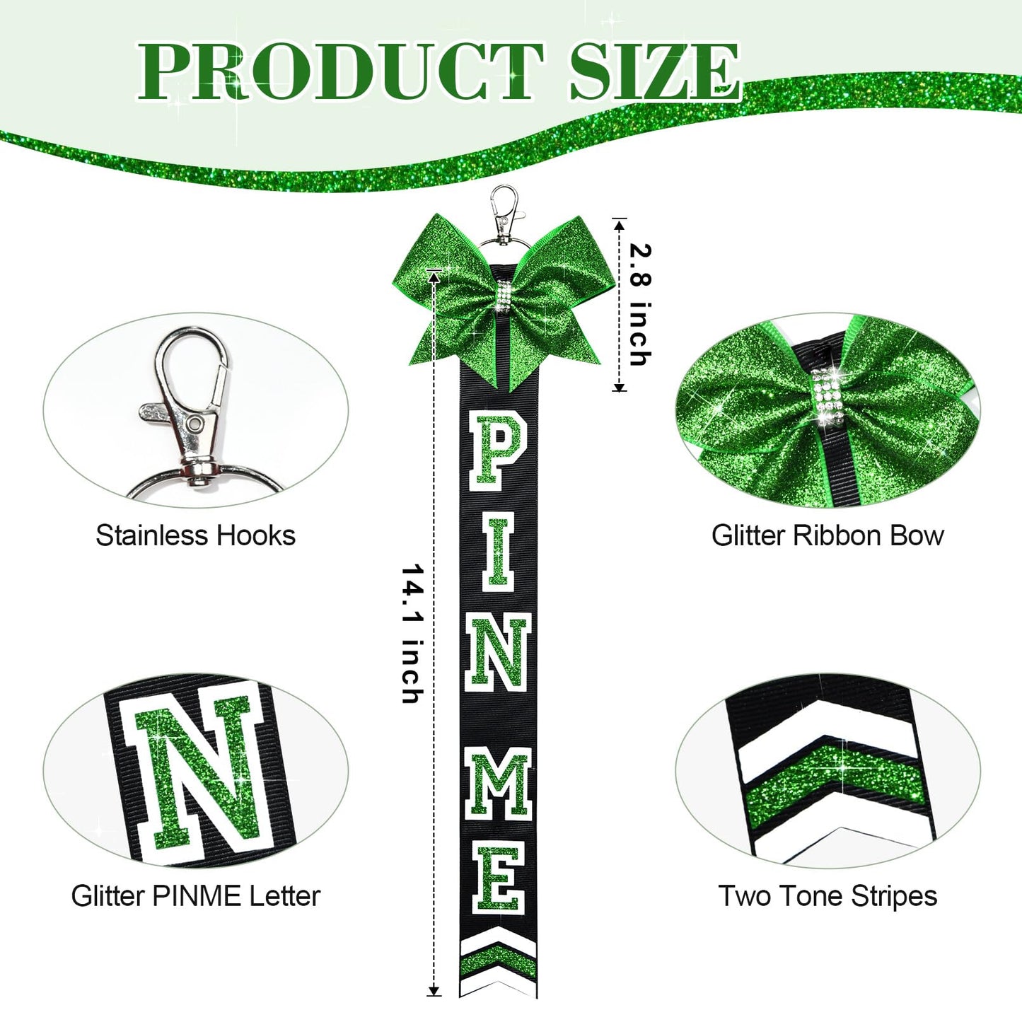 DEEKA Volleyball Pin Me Ribbon for Backpack Glitter Volleyball Keychain Bulk Volleyball Gifts