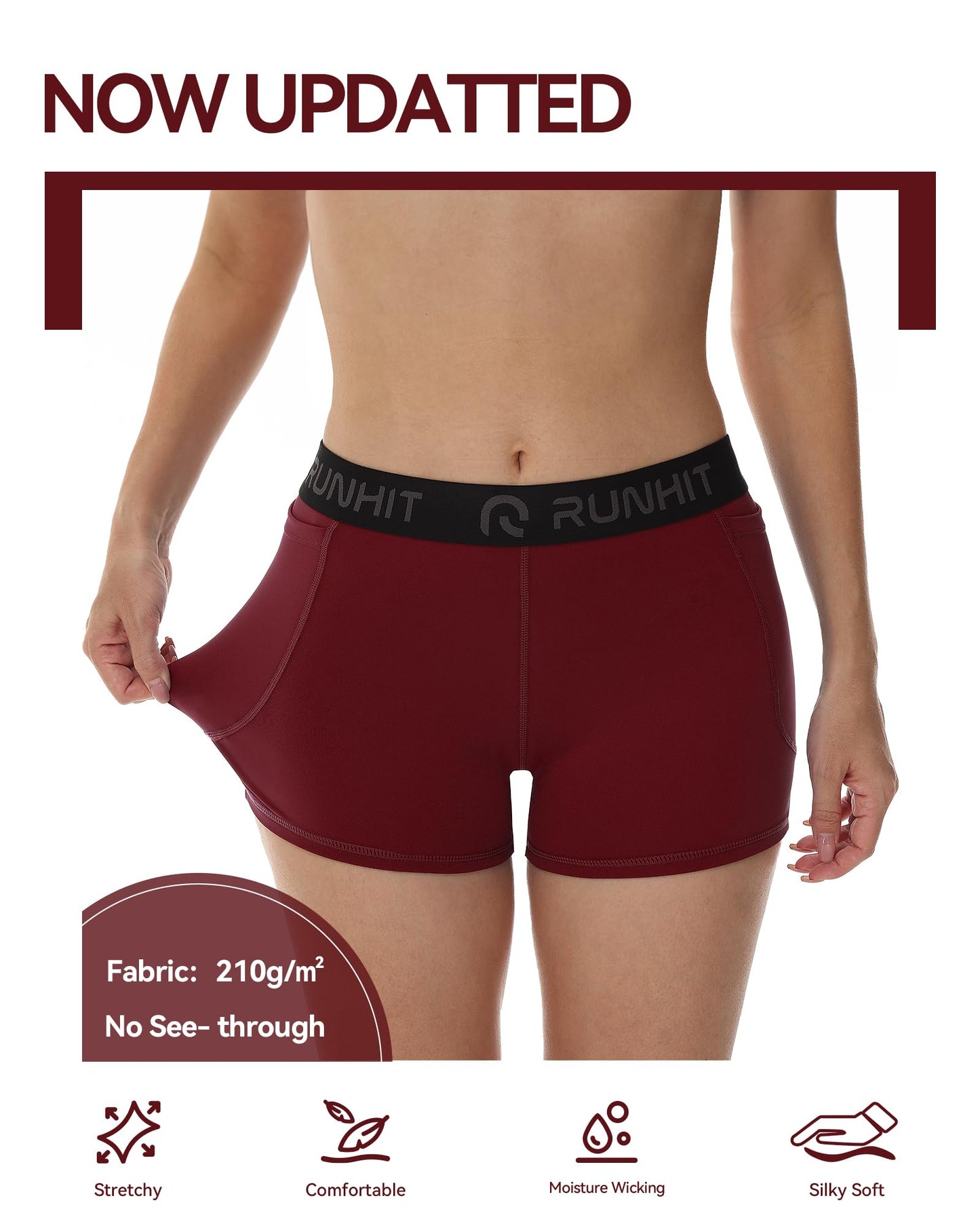 Runhit 3" Volleyball Shorts Womens 3 Pack Compression Shorts for Women Spandex Shorts Women Workout Athletic Yoga Gym