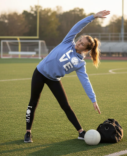 Tstars Volleyball Hoodie & Legging Set - Matching Outfit for Teen Girls & Women - Gifts for Players, Coaches & Fans