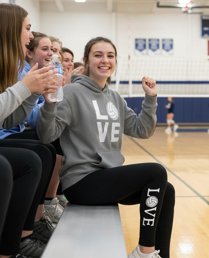 Tstars Volleyball Hoodie & Legging Set - Matching Outfit for Teen Girls & Women - Gifts for Players, Coaches & Fans