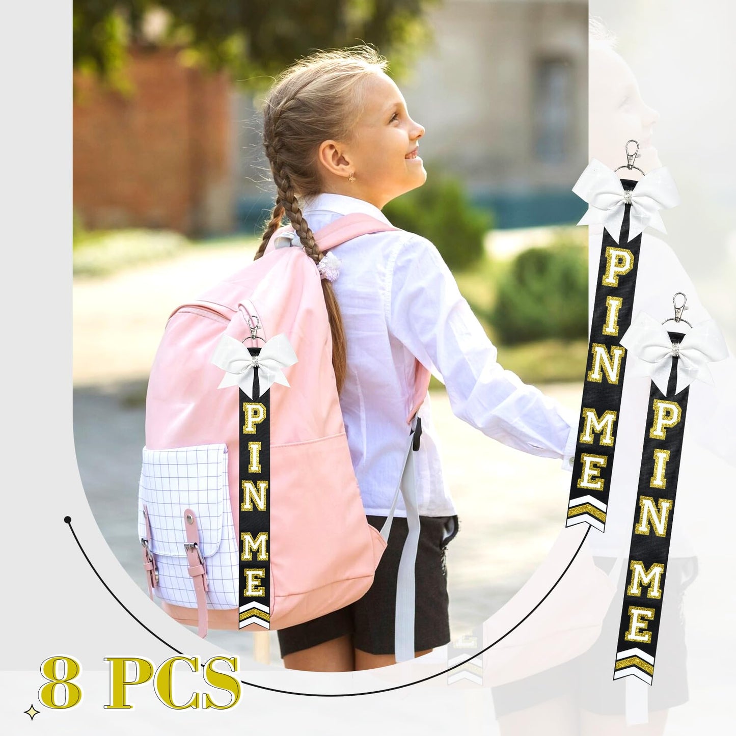 DEEKA Volleyball Pin Me Ribbon for Backpack Glitter Volleyball Keychain Bulk Volleyball Gifts