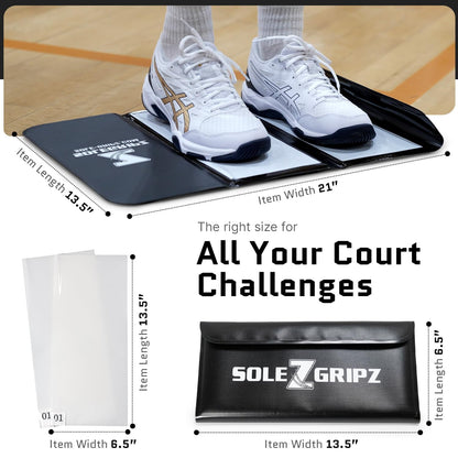 Portable Basketball & Volleyball Sticky Mat by Sola Athletics– Foldable, Reusable, Non-Slip Traction Board for Court Shoe Grip – Perfect for Hardwood Floors –60 Sticky Sheets