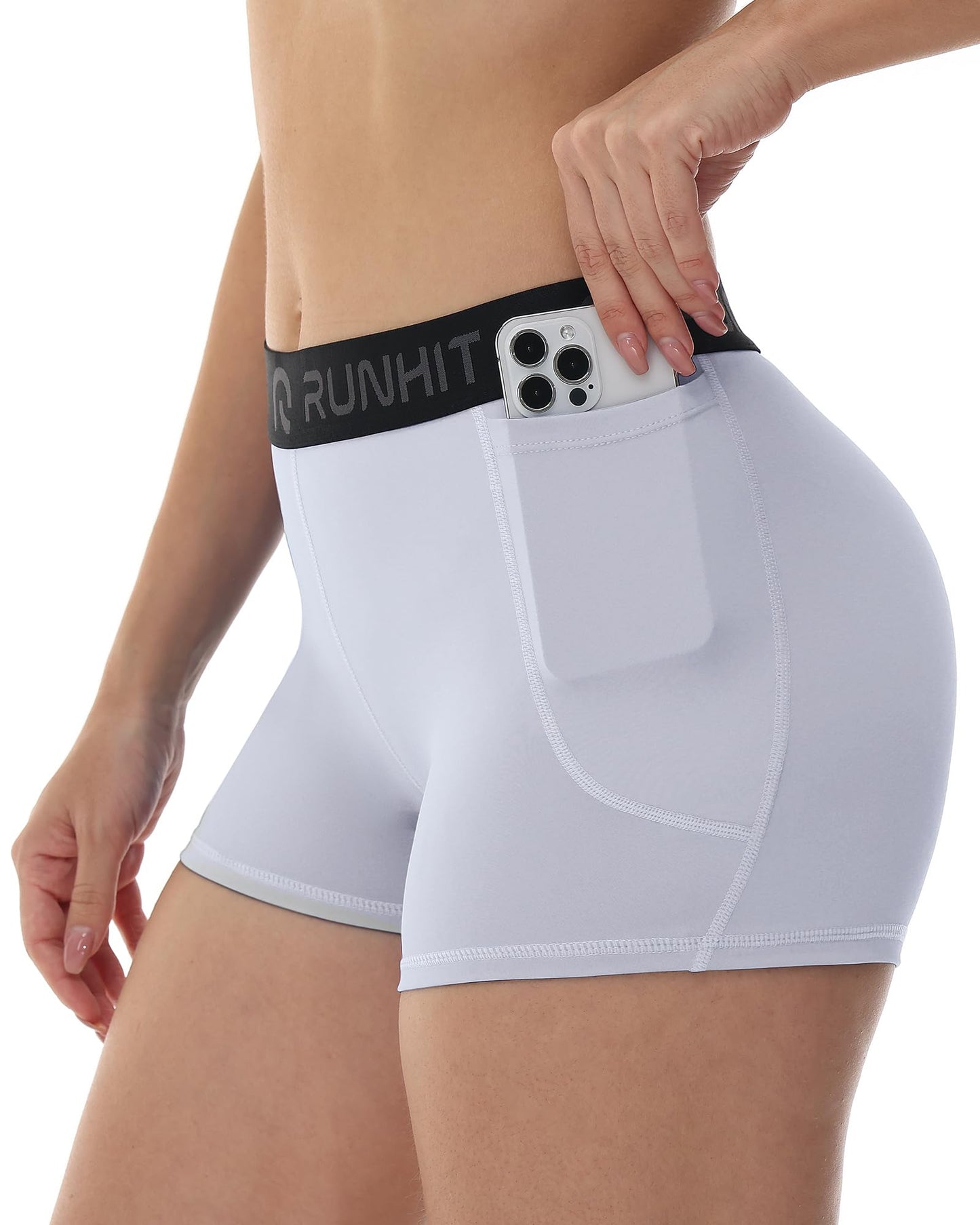 Runhit 3" Volleyball Shorts Womens 3 Pack Compression Shorts for Women Spandex Shorts Women Workout Athletic Yoga Gym