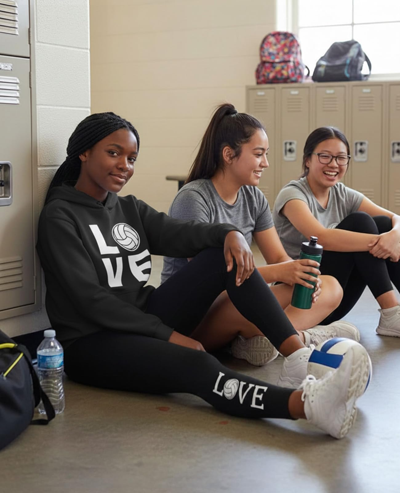 Tstars Volleyball Hoodie & Legging Set - Matching Outfit for Teen Girls & Women - Gifts for Players, Coaches & Fans