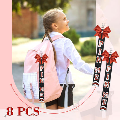 DEEKA Volleyball Pin Me Ribbon for Backpack Glitter Volleyball Keychain Bulk Volleyball Gifts