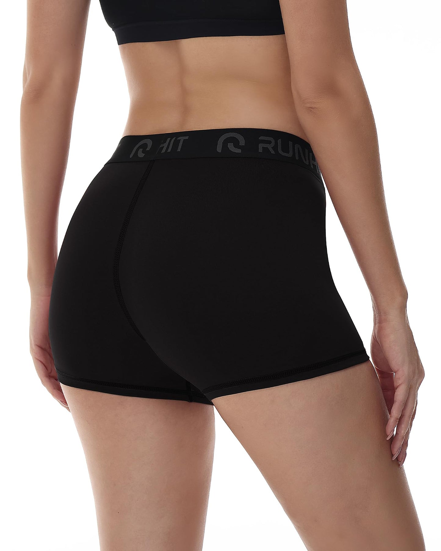 Runhit 3" Volleyball Shorts Womens 3 Pack Compression Shorts for Women Spandex Shorts Women Workout Athletic Yoga Gym