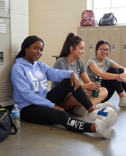 Tstars Volleyball Hoodie & Legging Set - Matching Outfit for Teen Girls & Women - Gifts for Players, Coaches & Fans