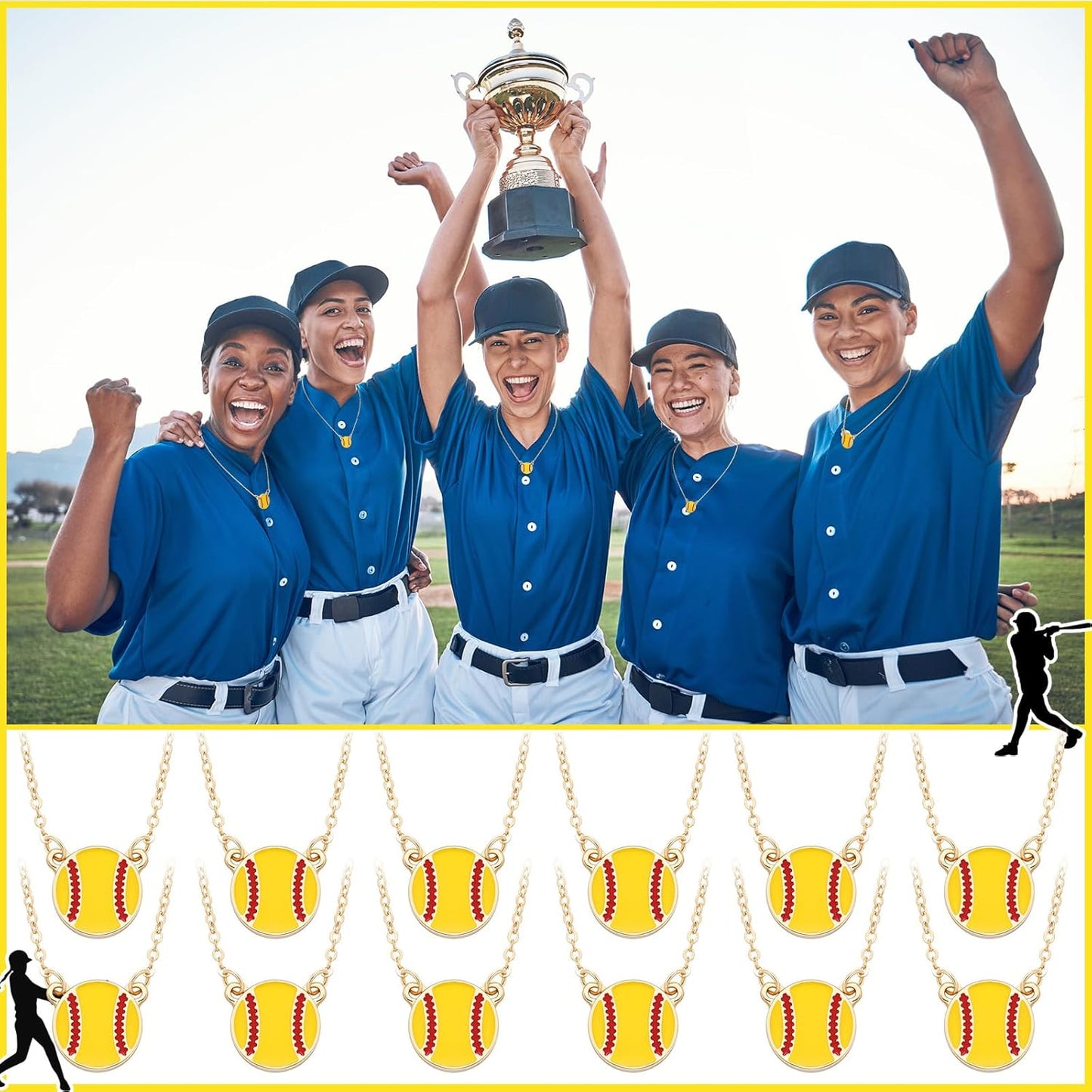 Quelay Sports Necklaces Bulk Team Valentine Gift, Jewelry Pendant Charm for Women Coach Party Favors