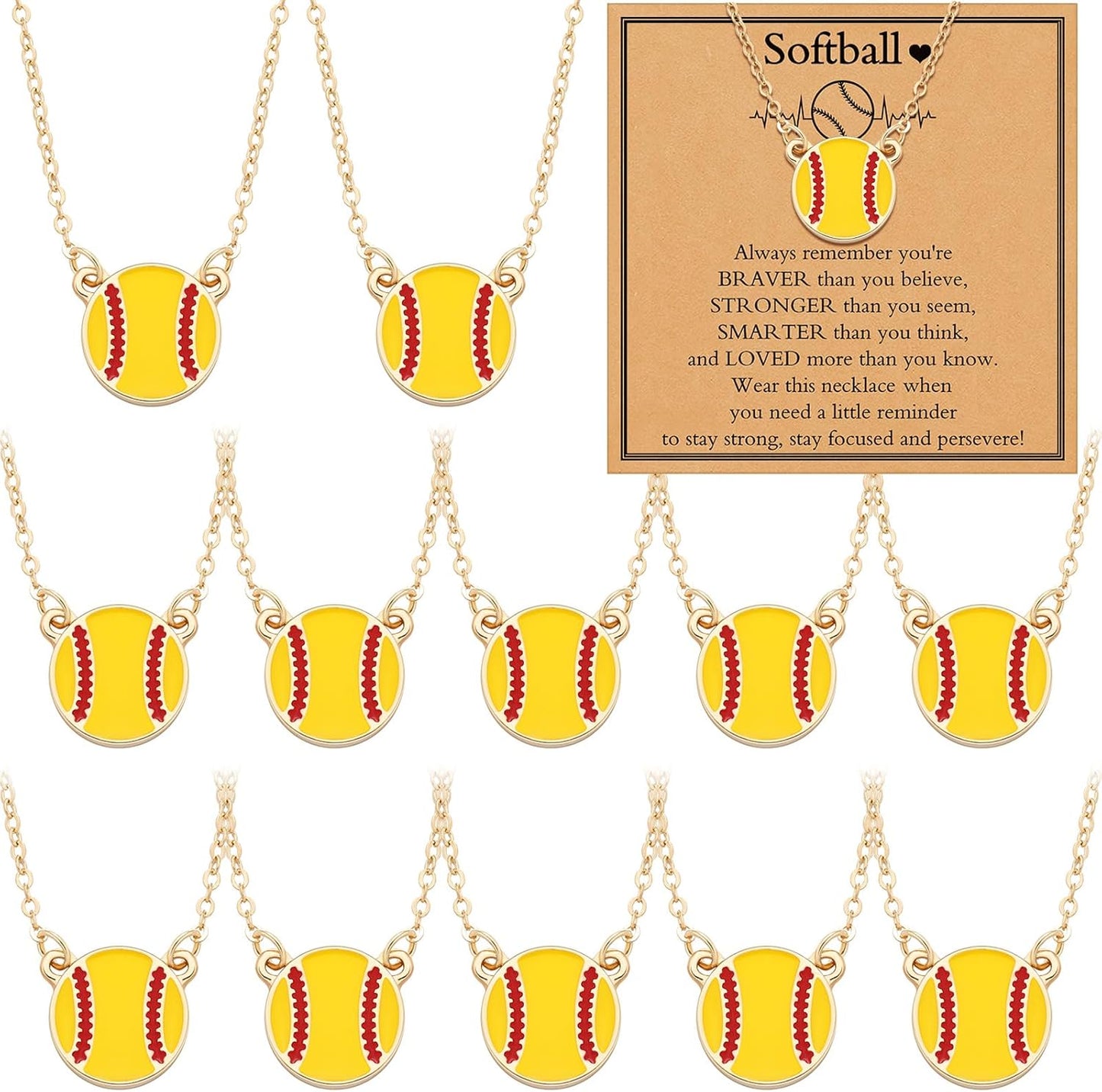 Quelay Sports Necklaces Bulk Team Valentine Gift, Jewelry Pendant Charm for Women Coach Party Favors