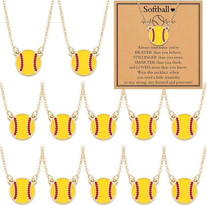 Quelay Sports Necklaces Bulk Team Valentine Gift, Jewelry Pendant Charm for Women Coach Party Favors