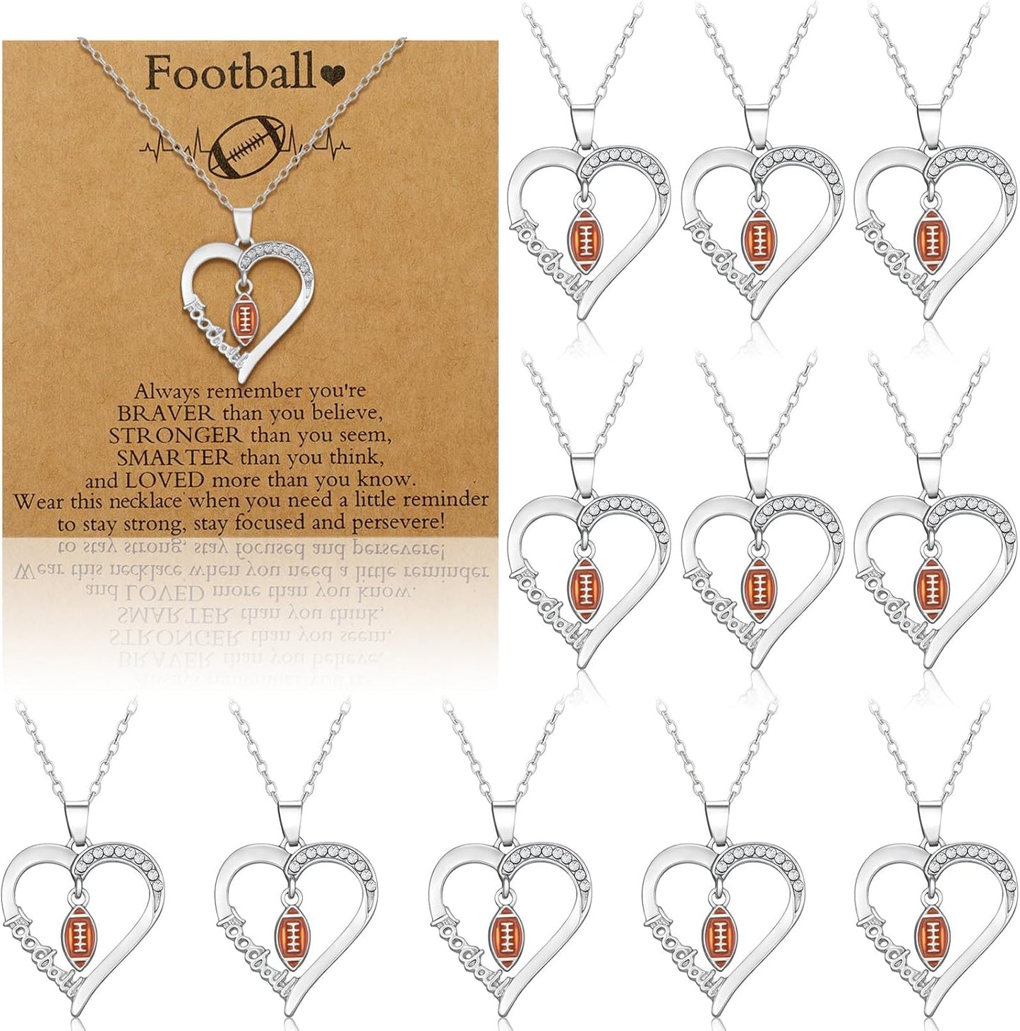 Quelay Sports Necklaces Bulk Team Valentine Gift, Jewelry Pendant Charm for Women Coach Party Favors