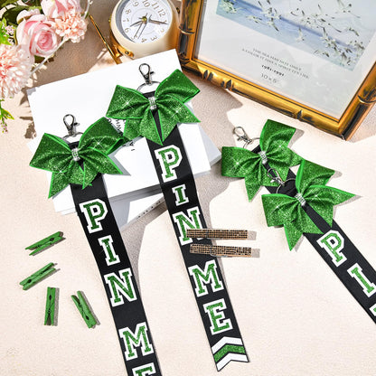 DEEKA Volleyball Pin Me Ribbon for Backpack Glitter Volleyball Keychain Bulk Volleyball Gifts