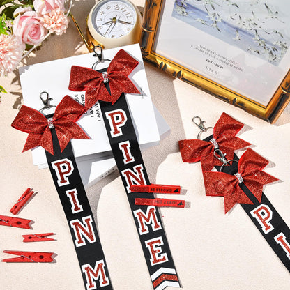 DEEKA Volleyball Pin Me Ribbon for Backpack Glitter Volleyball Keychain Bulk Volleyball Gifts