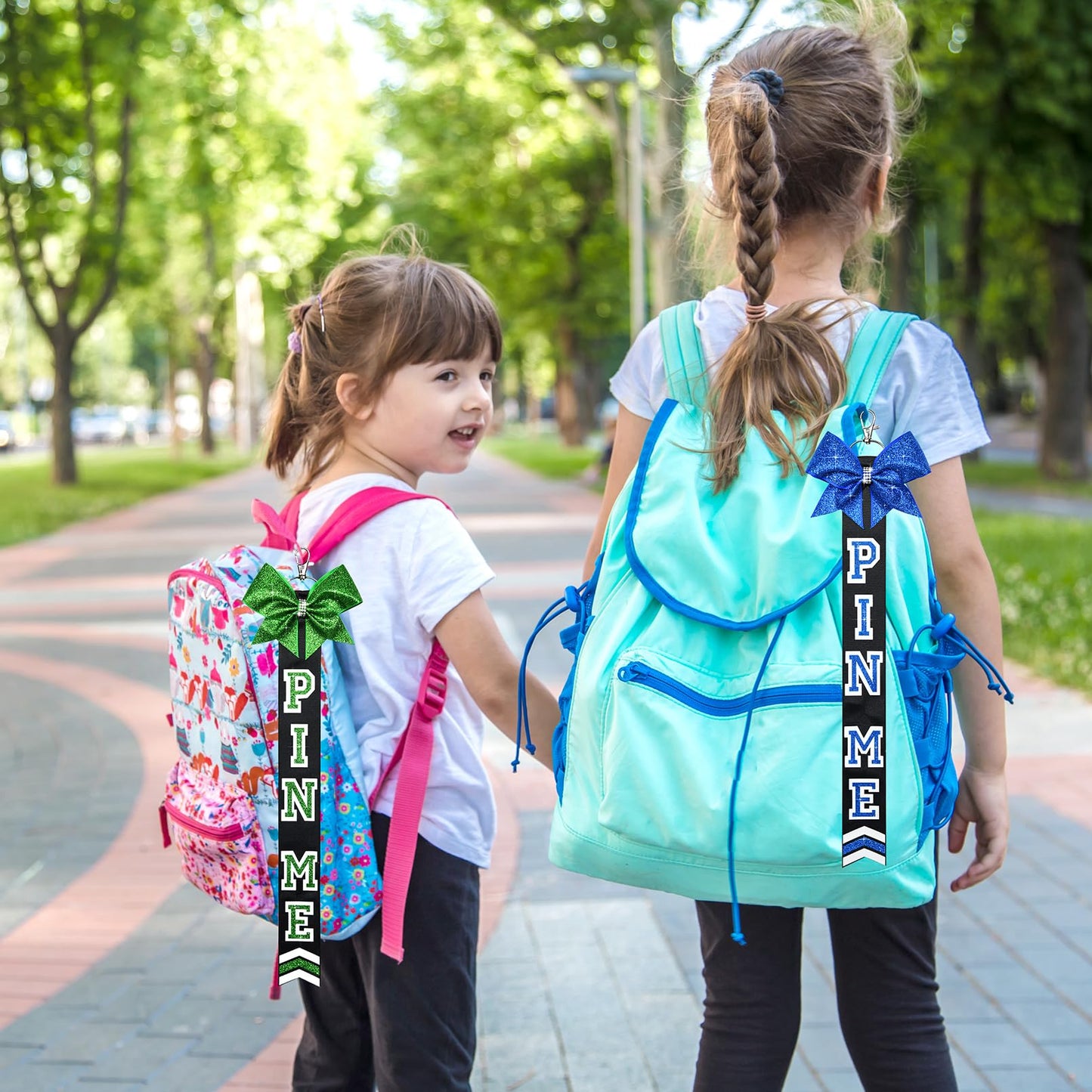 DEEKA Volleyball Pin Me Ribbon for Backpack Glitter Volleyball Keychain Bulk Volleyball Gifts