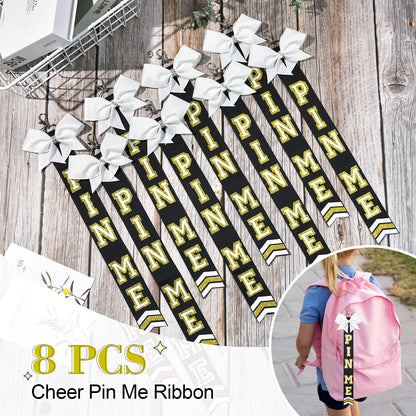 DEEKA Volleyball Pin Me Ribbon for Backpack Glitter Volleyball Keychain Bulk Volleyball Gifts