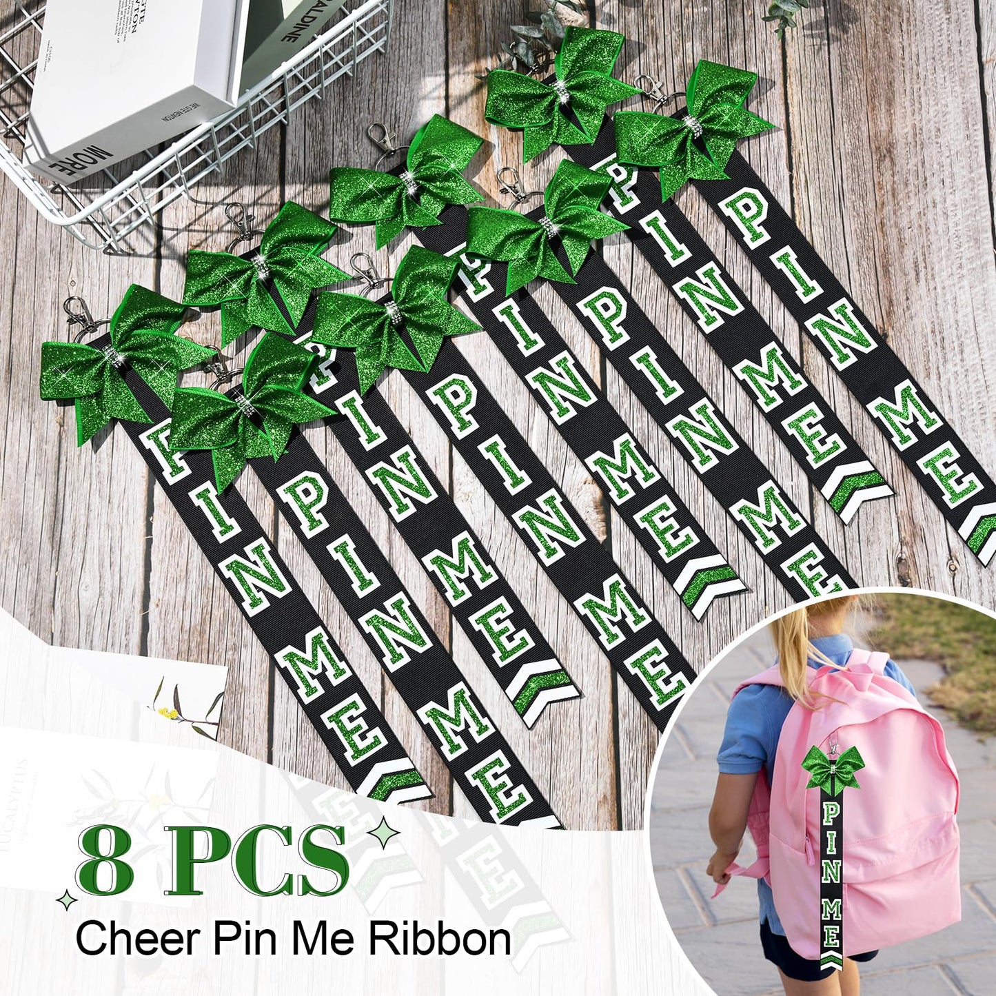 DEEKA Volleyball Pin Me Ribbon for Backpack Glitter Volleyball Keychain Bulk Volleyball Gifts