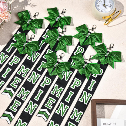 DEEKA Volleyball Pin Me Ribbon for Backpack Glitter Volleyball Keychain Bulk Volleyball Gifts