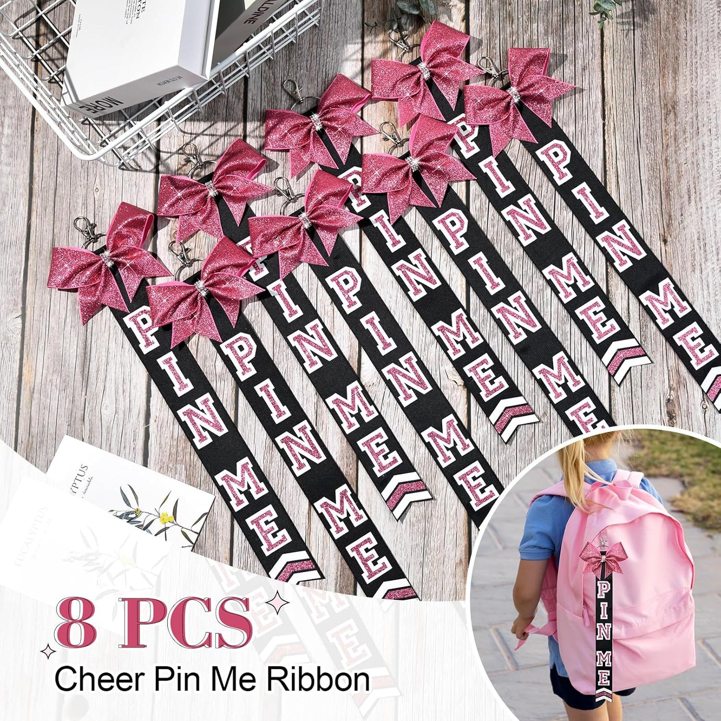 DEEKA Volleyball Pin Me Ribbon for Backpack Glitter Volleyball Keychain Bulk Volleyball Gifts