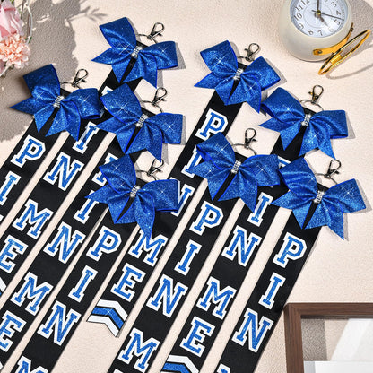 DEEKA Volleyball Pin Me Ribbon for Backpack Glitter Volleyball Keychain Bulk Volleyball Gifts