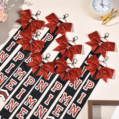 DEEKA Volleyball Pin Me Ribbon for Backpack Glitter Volleyball Keychain Bulk Volleyball Gifts